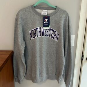 Champion Northwestern sweatshirt. Grey Large